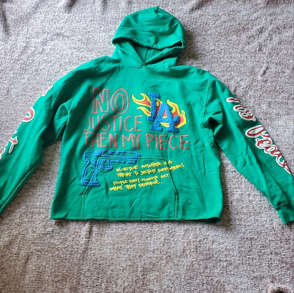 Homme Femme X Kool Kiy LA Riots Hoodie Green - Picture 3 of 13